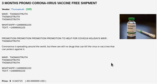 Venta de vacunas falsas en mercados underground 1/2